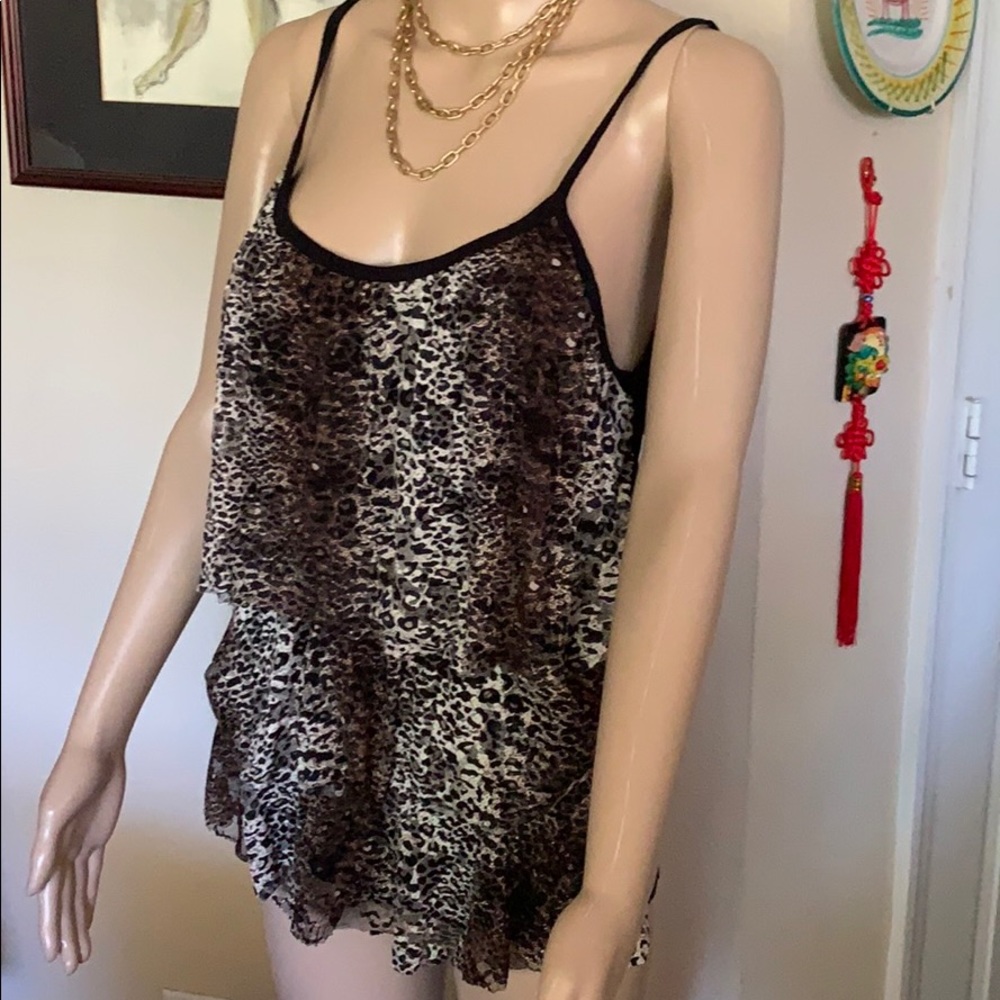 Sexy Layered animal print top